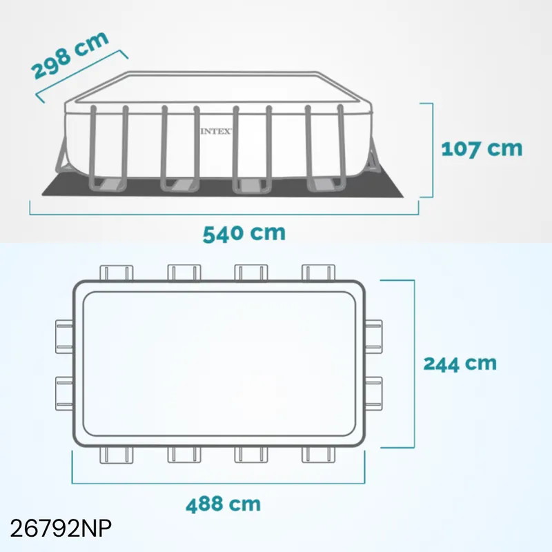Piscine rectangulaire à cadre prism Frame 488 cm x 244 cm x 107 cm 26792NP