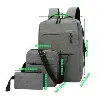 Pack 3 piéces Sac à dos + USB laptop Backpack