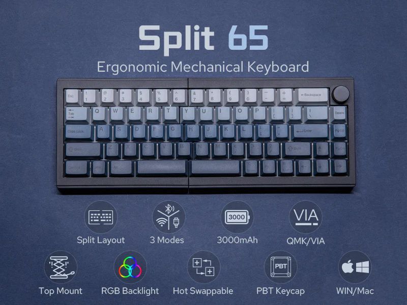 Epomaker Split 65 (Wisteria Linear switches)