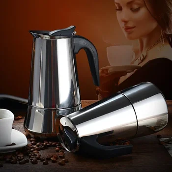 Cafetière Expresso - 6 tasses - 350ml - Argent