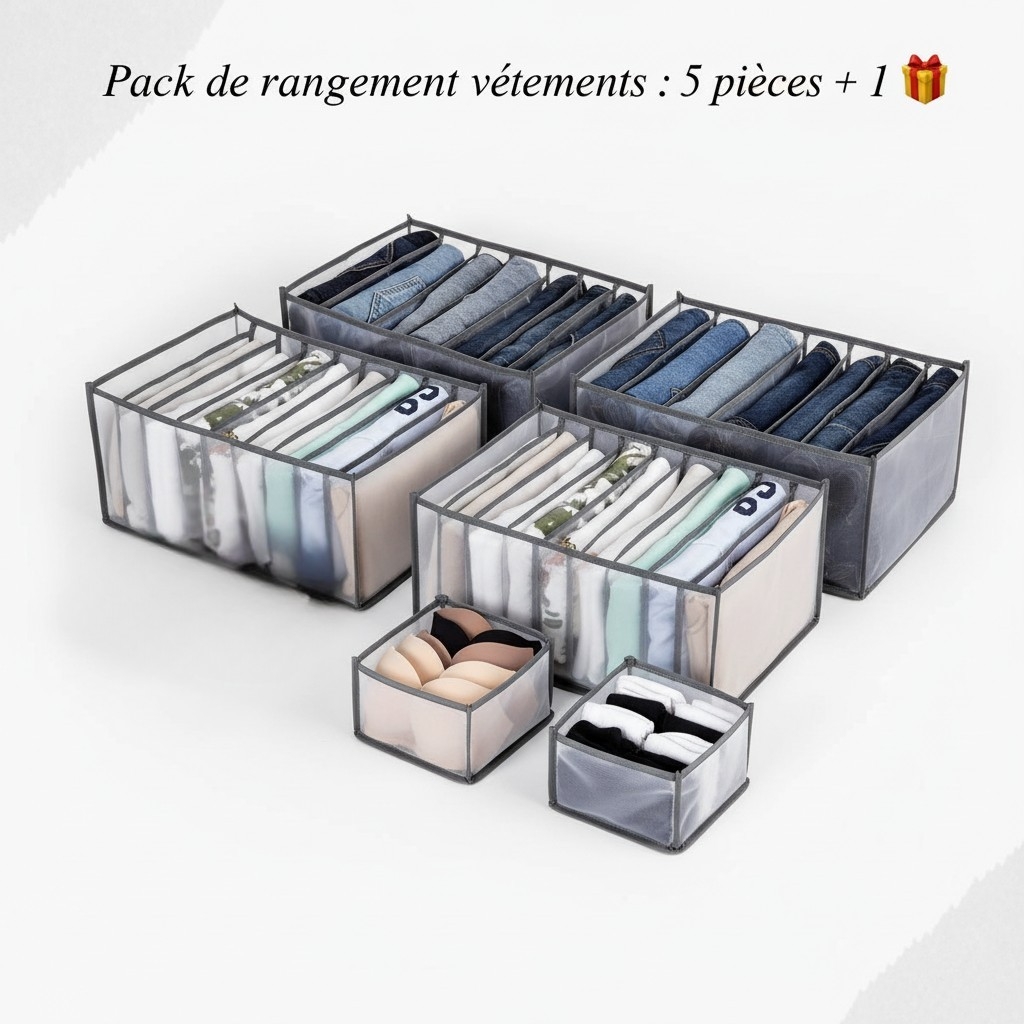Pack 5 boite de rangement des vêtement