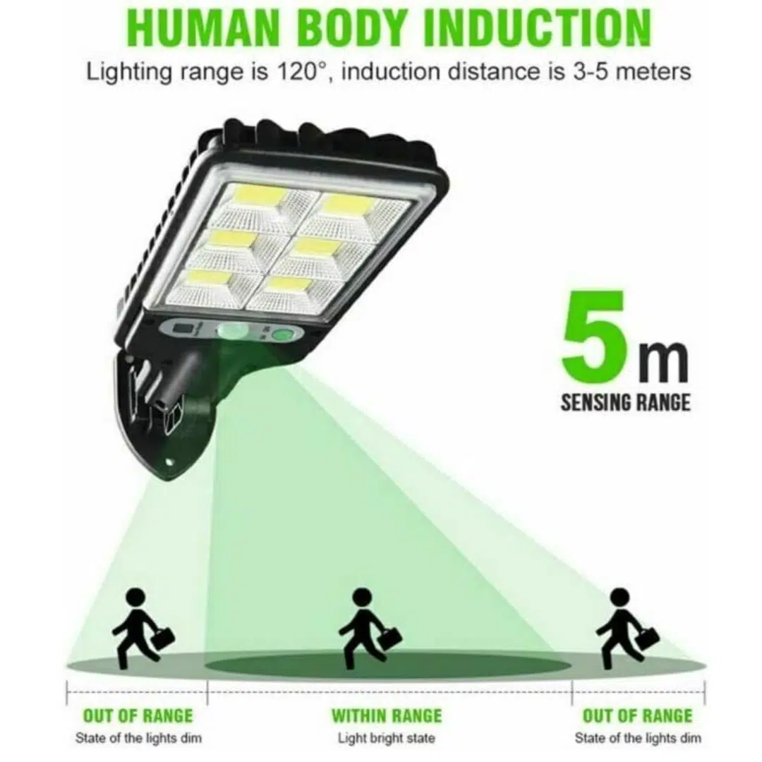 Lampe Solaire d’Extérieur à LED avec Détecteur de Mouvement – Télécommande & Étanchéité