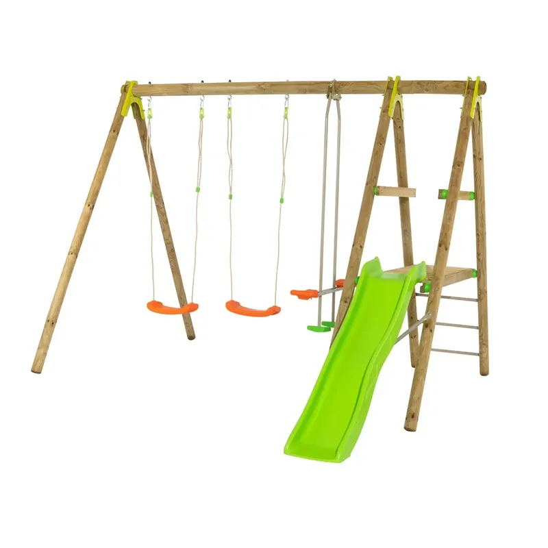 Balançoire en bois 2,30 m Topwood TUTTI - 6 enfants