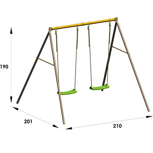 Portique Métal TRIGANO Agility DUETTO 1,90 m - pour 2 Enfants