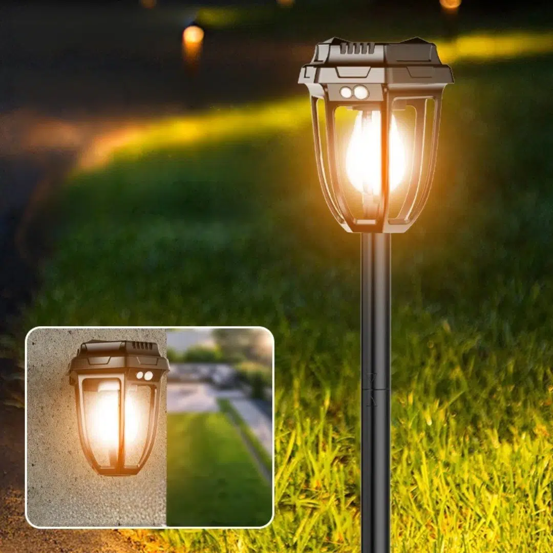 Lampe Solaire Murale 2-en-1 avec Détecteur de Mouvement