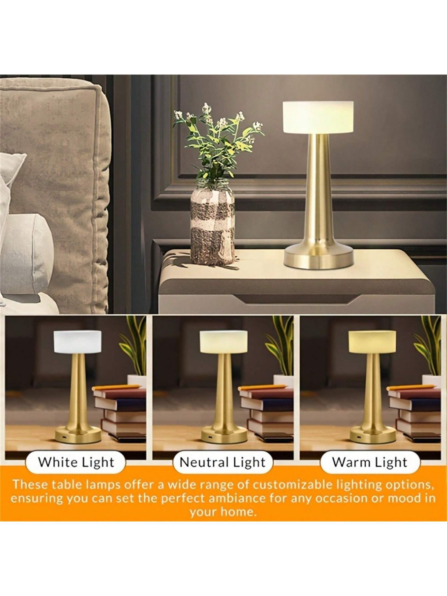 Lampe de table sans fil rechargeable