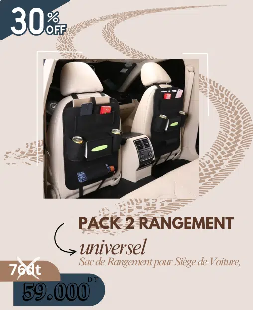 Pack 2 Rangement Organisateur universel de siège voiture