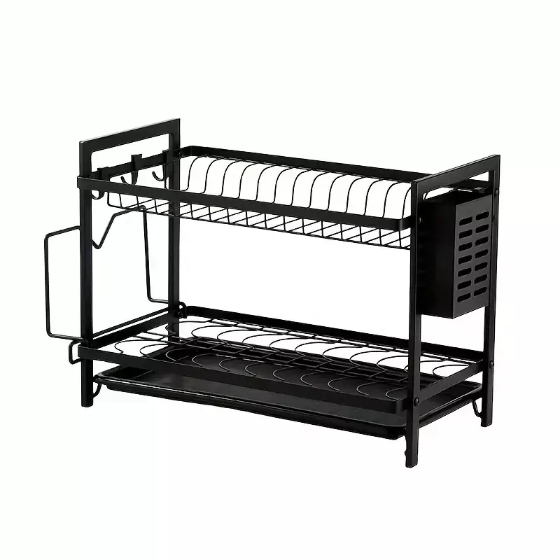 Egouttoir de Cuisine a 2 Niveaux Noir