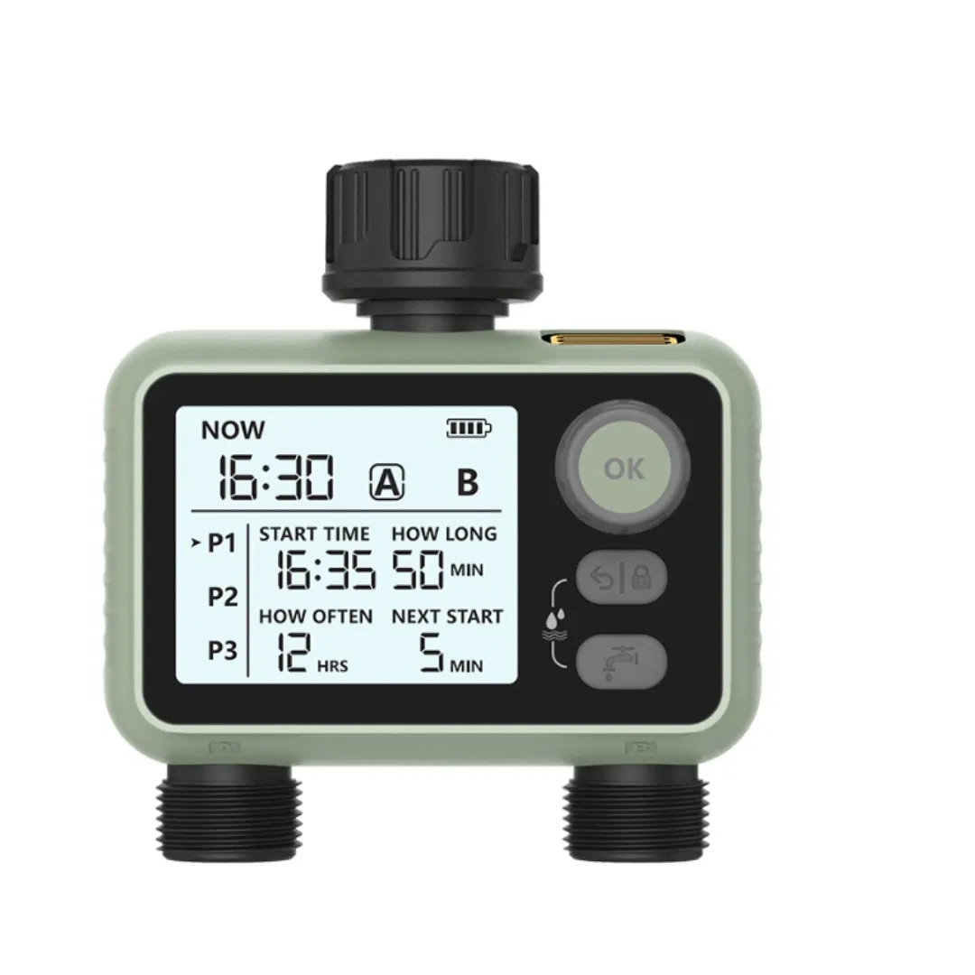 Programmateur d’Arrosage Intelligent – 2 Zones, 6 Programmes & Capteur de Pluie