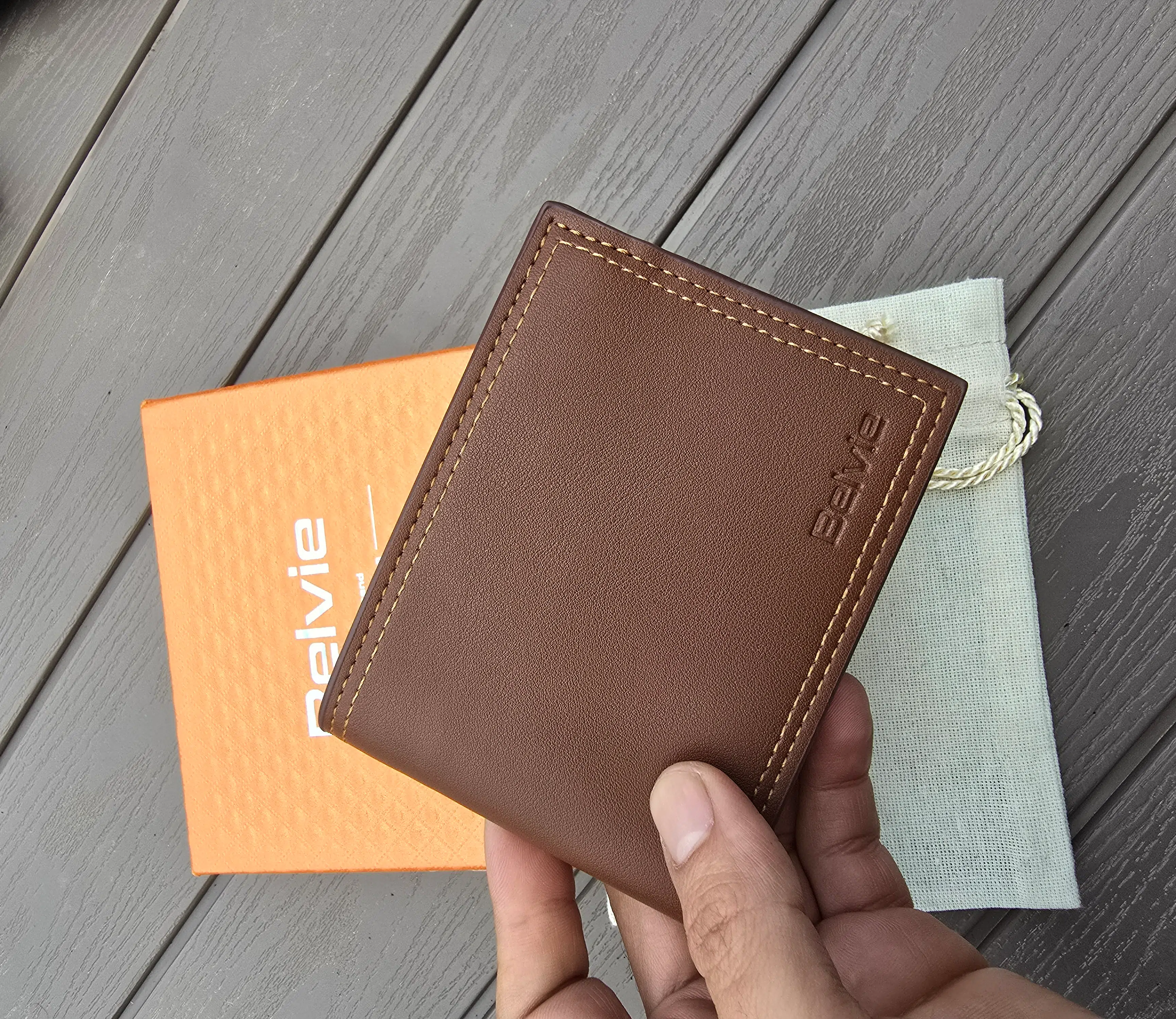 Portefeuille  Belvie Marron clair