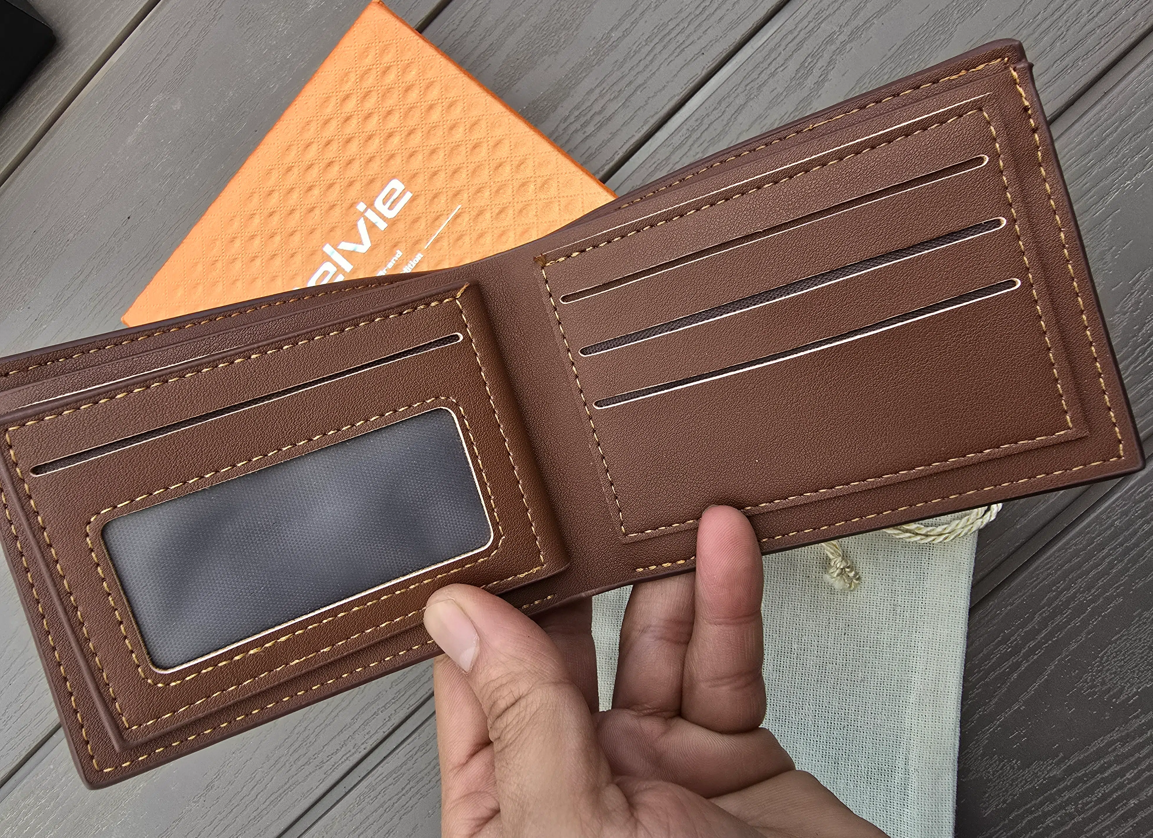 Portefeuille  Belvie Marron clair