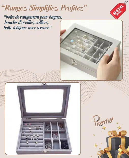Boîte de Rangement pour Bijoux