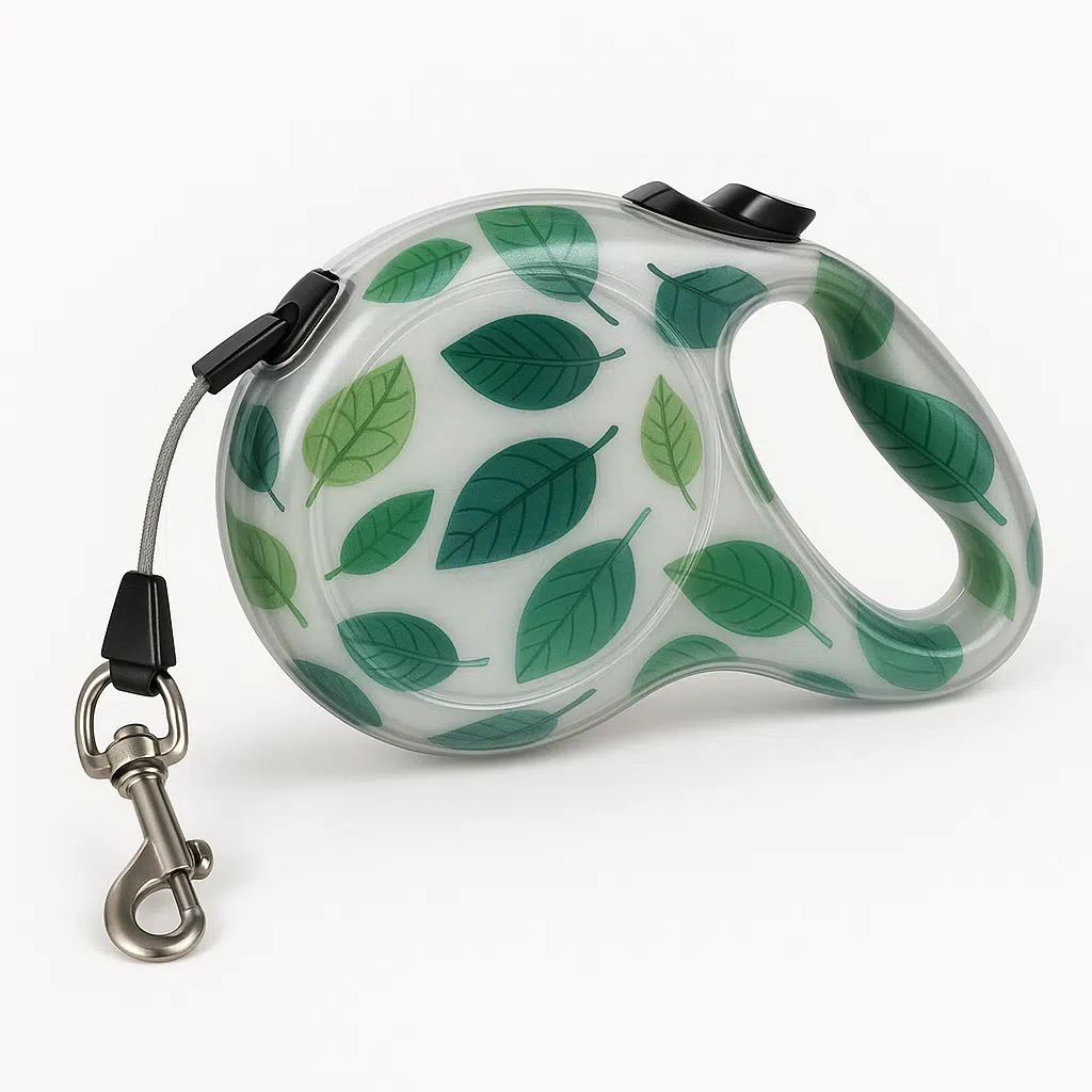 Laisse rétractable motif feuilles