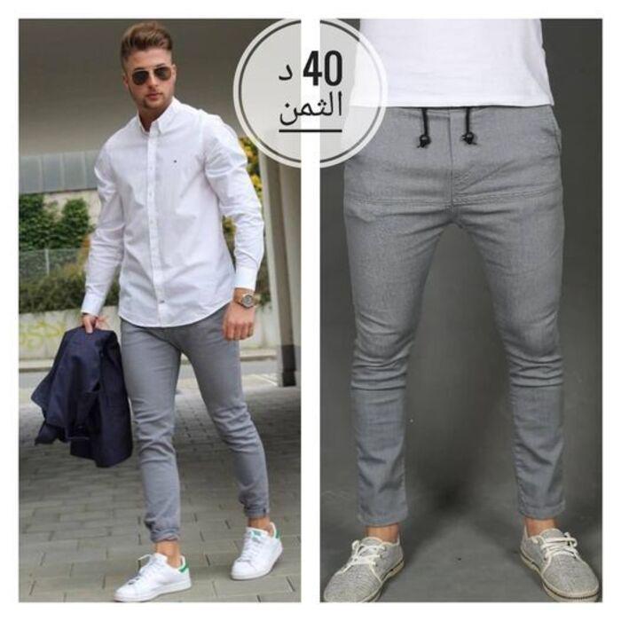 PANTALON HOMME CIGARETTE GRIS