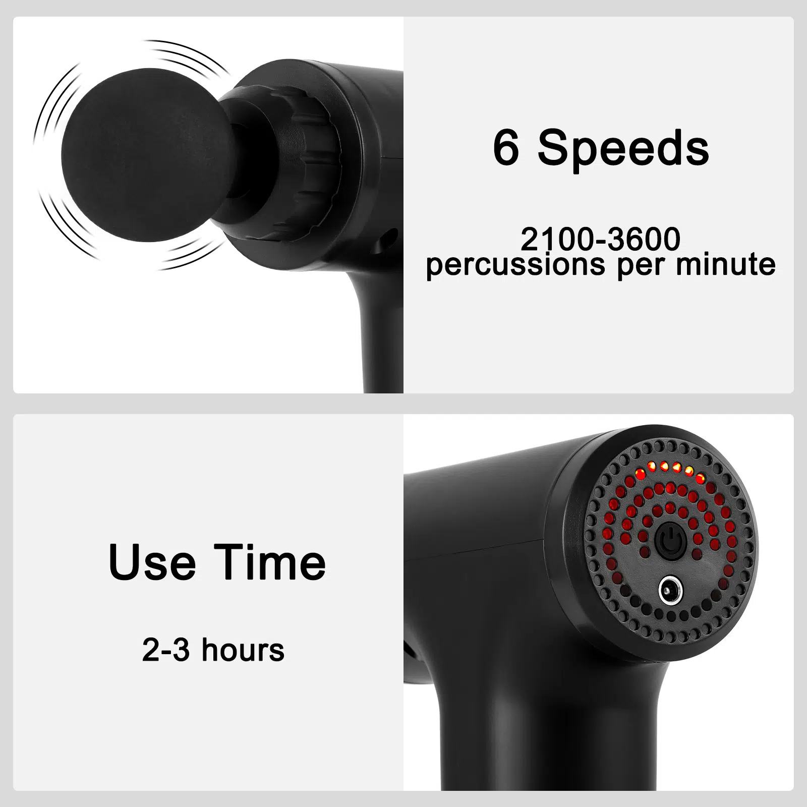 Pistolet de Massage Gun جهاز مساج وتدليك العضلات بحجم صغير محمول بـ 6 سرعات