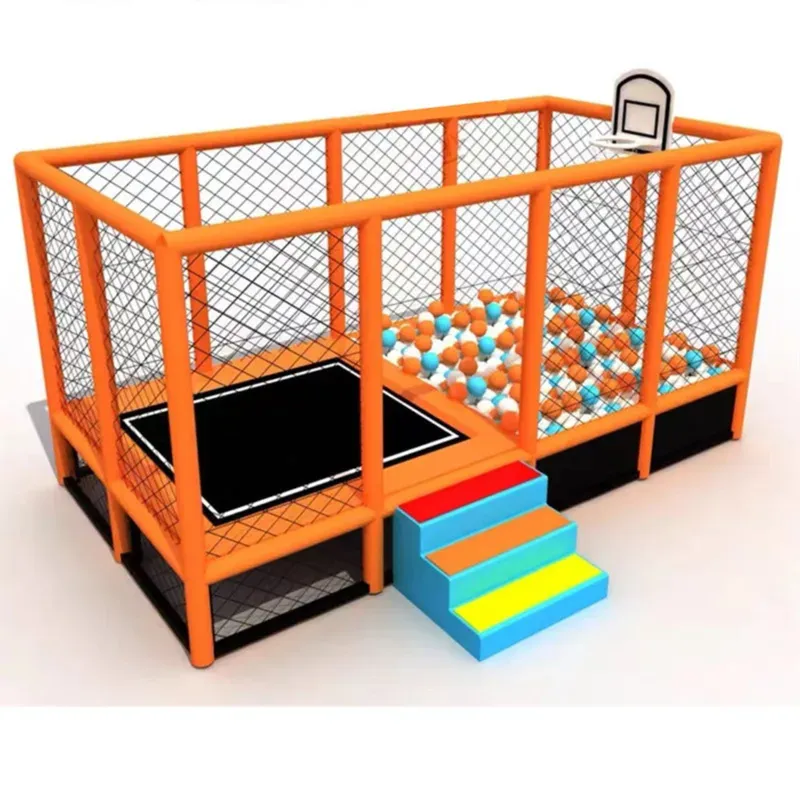Trampoline avec Piscine à Balles et Panier de Basket TPB01