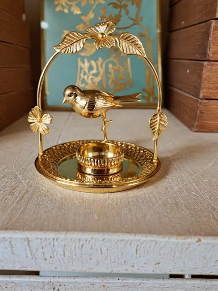 Bougeoir floral en métal pour décoration de mariage