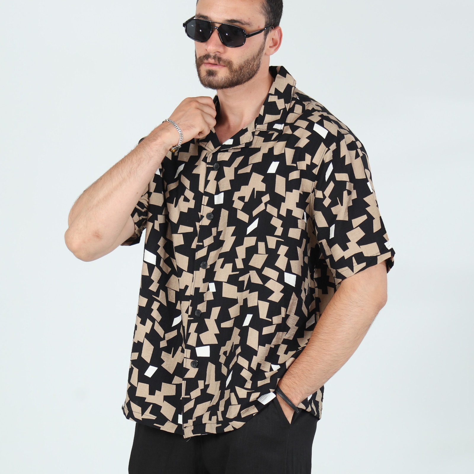 Chemise Mosaic noir