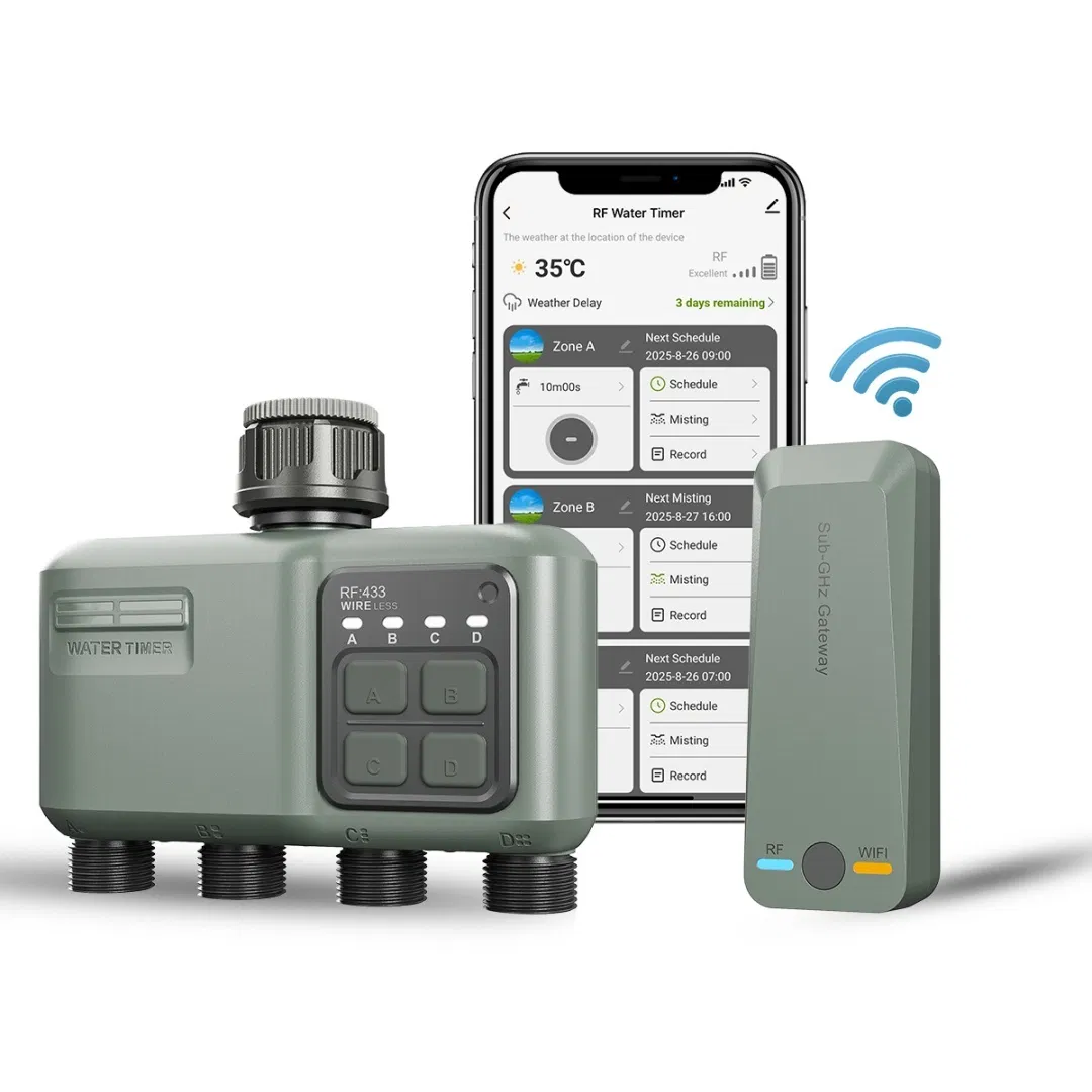 Programmateur d’Arrosage Intelligent WiFi – 4 Zones Indépendantes, Tuya / Smart Life & Smart Weather