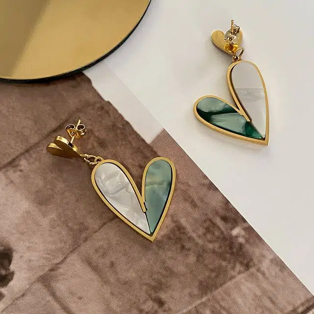 Beautify Collection - boucles doreilles pendantes en acier titane au design luxueux et léger