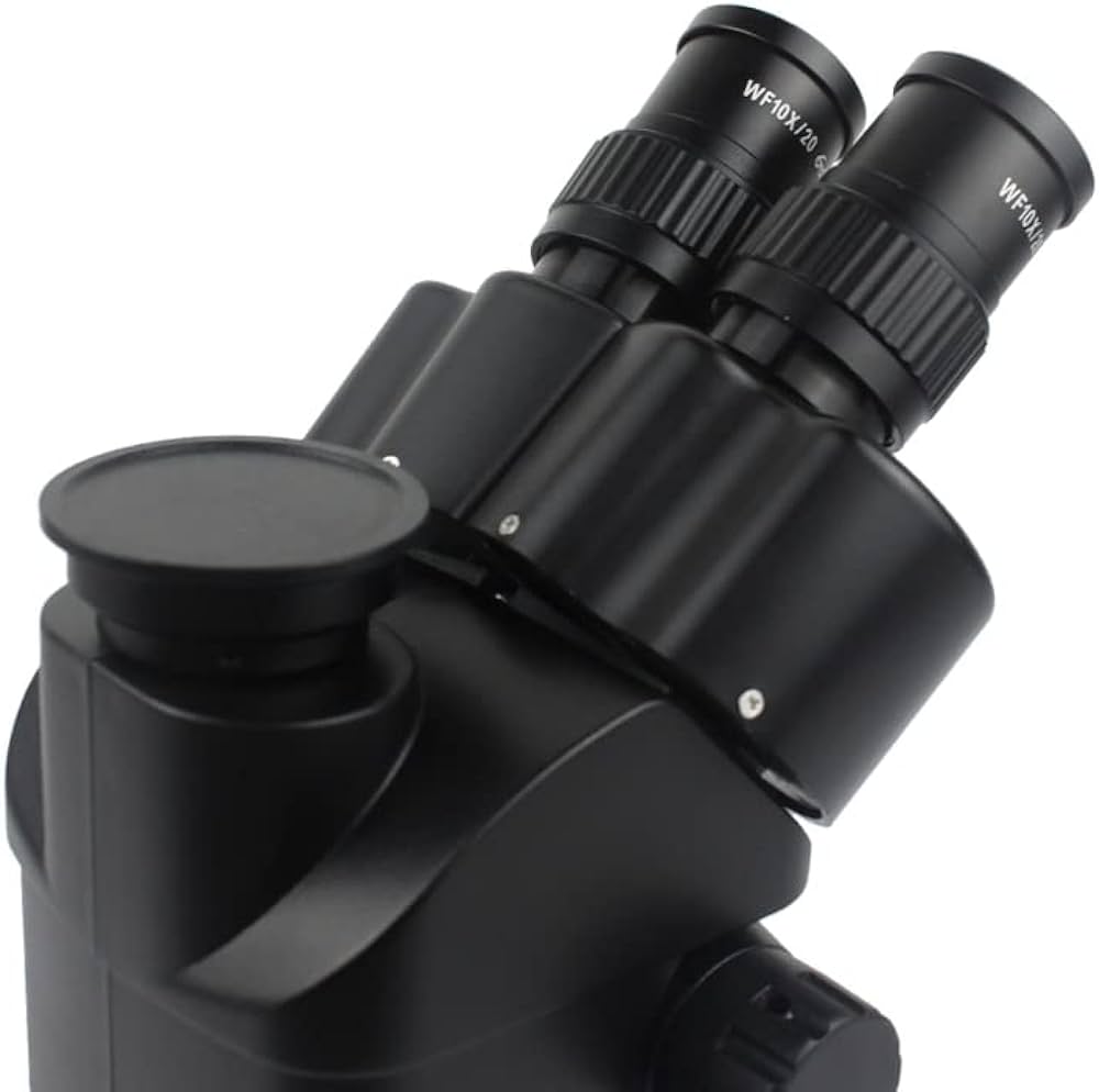 Microscope Trinoculaire 7-200x avec Zoom Continu et Oculaire WF10X/22mm - Idéal pour Soudure de Téléphones et PCB
