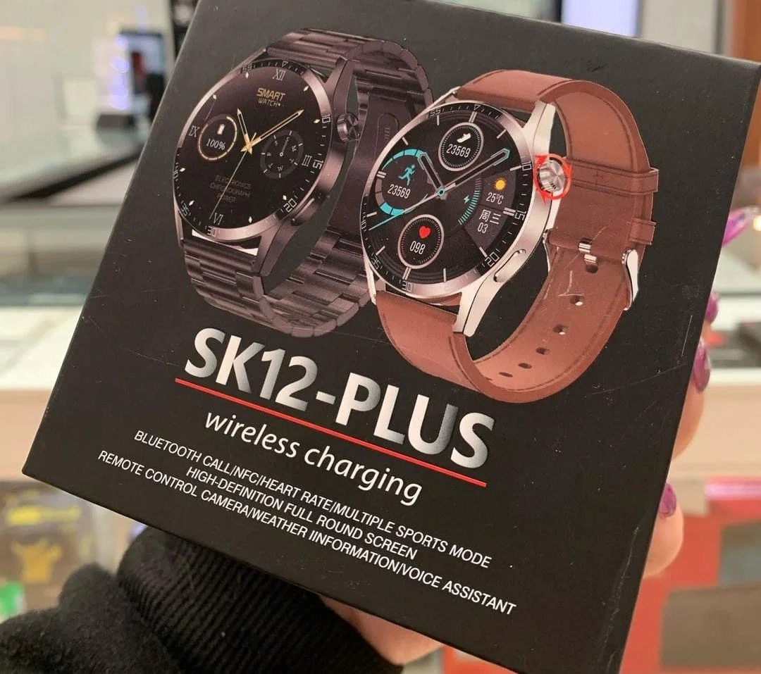 Smart Watch Homme SK12 PLUS Bracelet Cuir - Noir