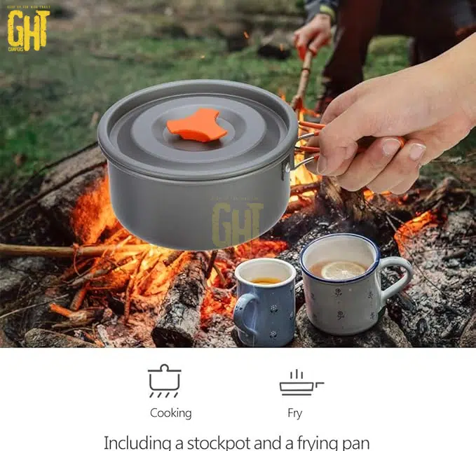 Set de Cuisine Camping 9 pièces avec Sac