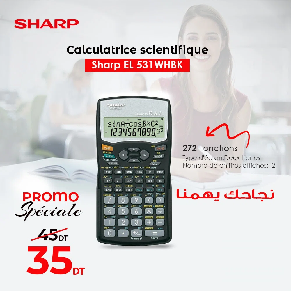 Calculatrice Sharp Scientifique - 272 Fonctions
