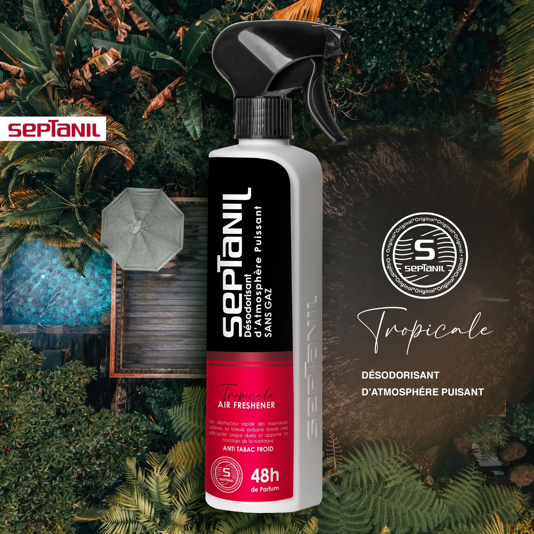 SEPTANIL DESODORISANT D'ATMOSPHERE PUISSANT TROPICAL 500ML