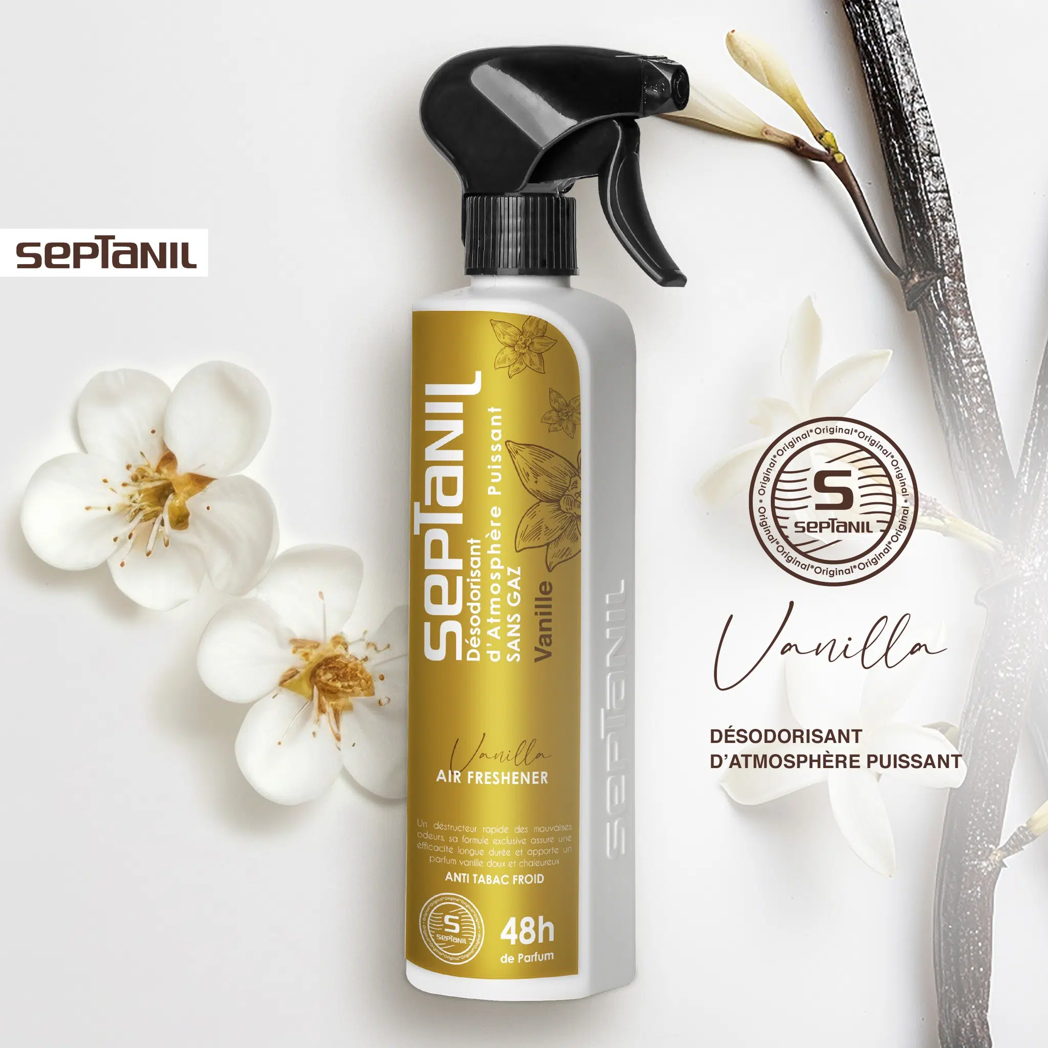 SEPTANIL DESODORISANT D'ATMOSPHERE PUISSANT VANILLE 500ML