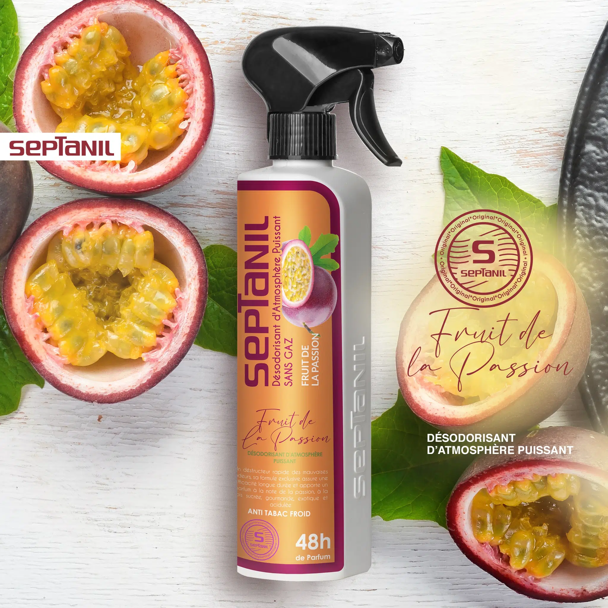 SEPTANIL DESODORISANT D'ATMOSPHERE PUISSANT FRUIT DE LA PASSION 500ML
