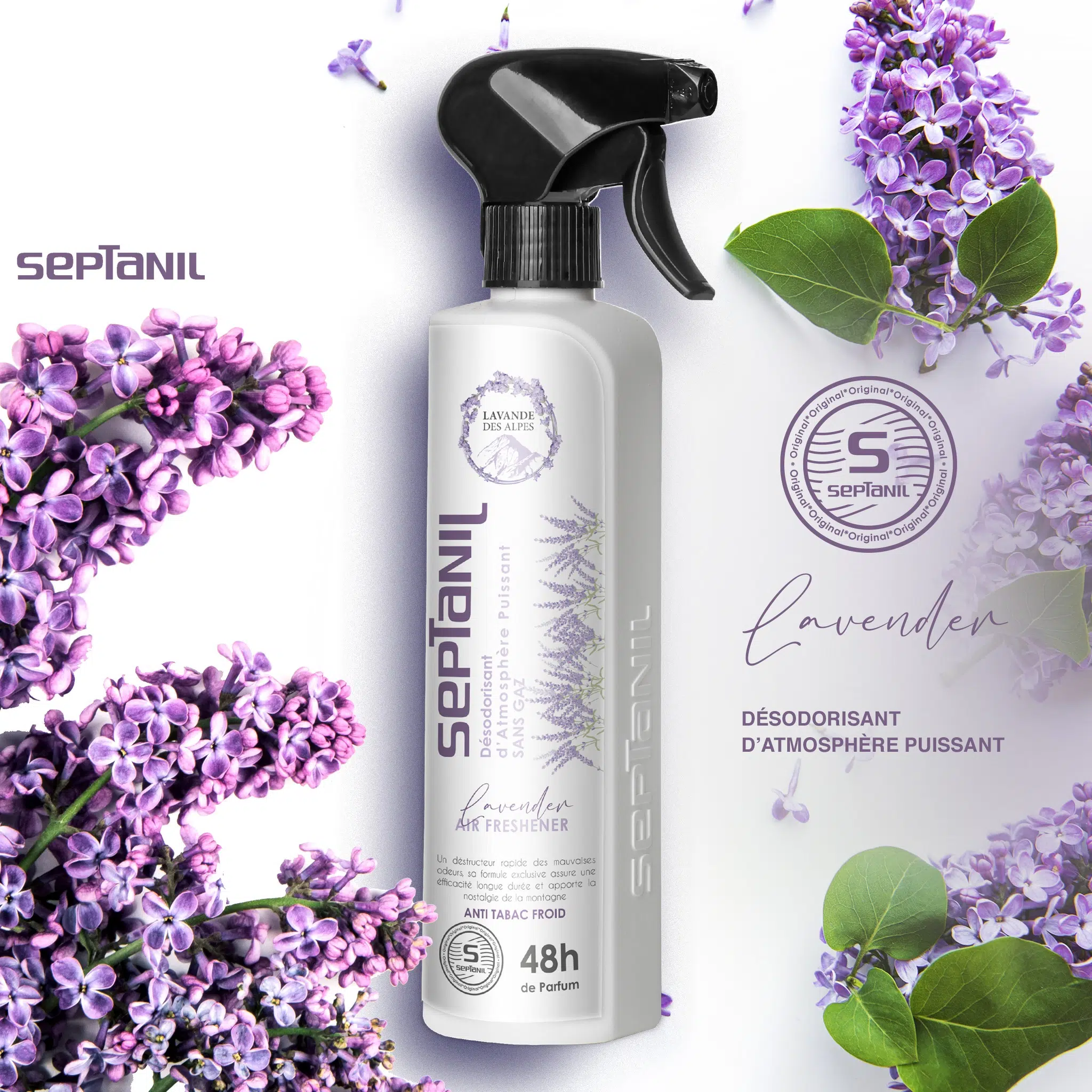 SEPTANIL DESODORISANT D'ATMOSPHERE PUISSANT LAVANDE D'ALPES 500ML