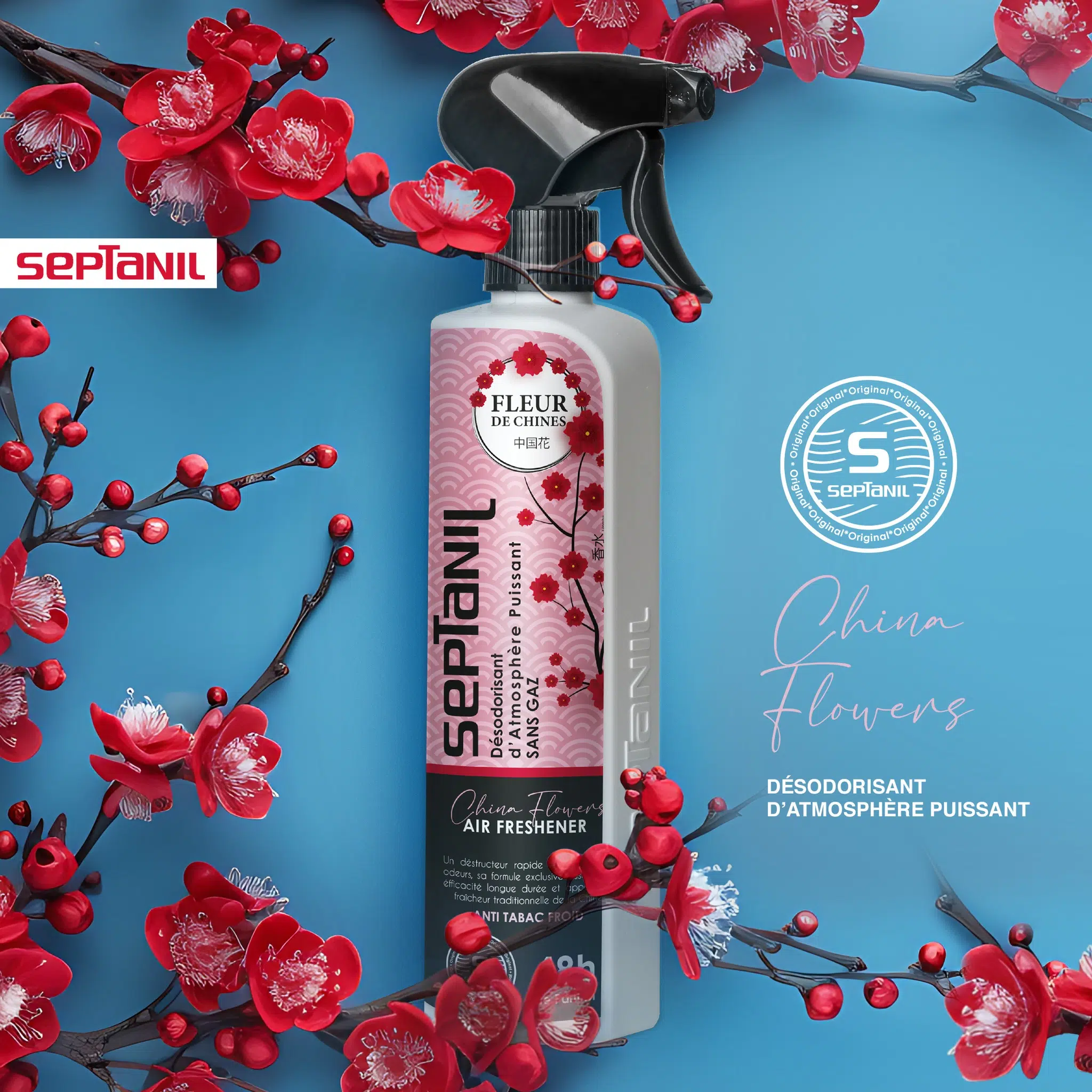Septanil Désodorisant d'atmosphère  fleur de chine 500 ml