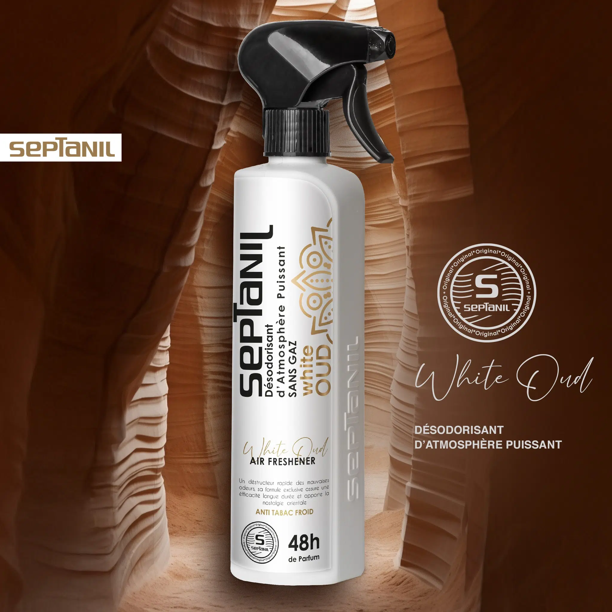 SEPTANIL DESODORISANT D'ATMOSPHERE PUISSANT OUD WHITE 500ML