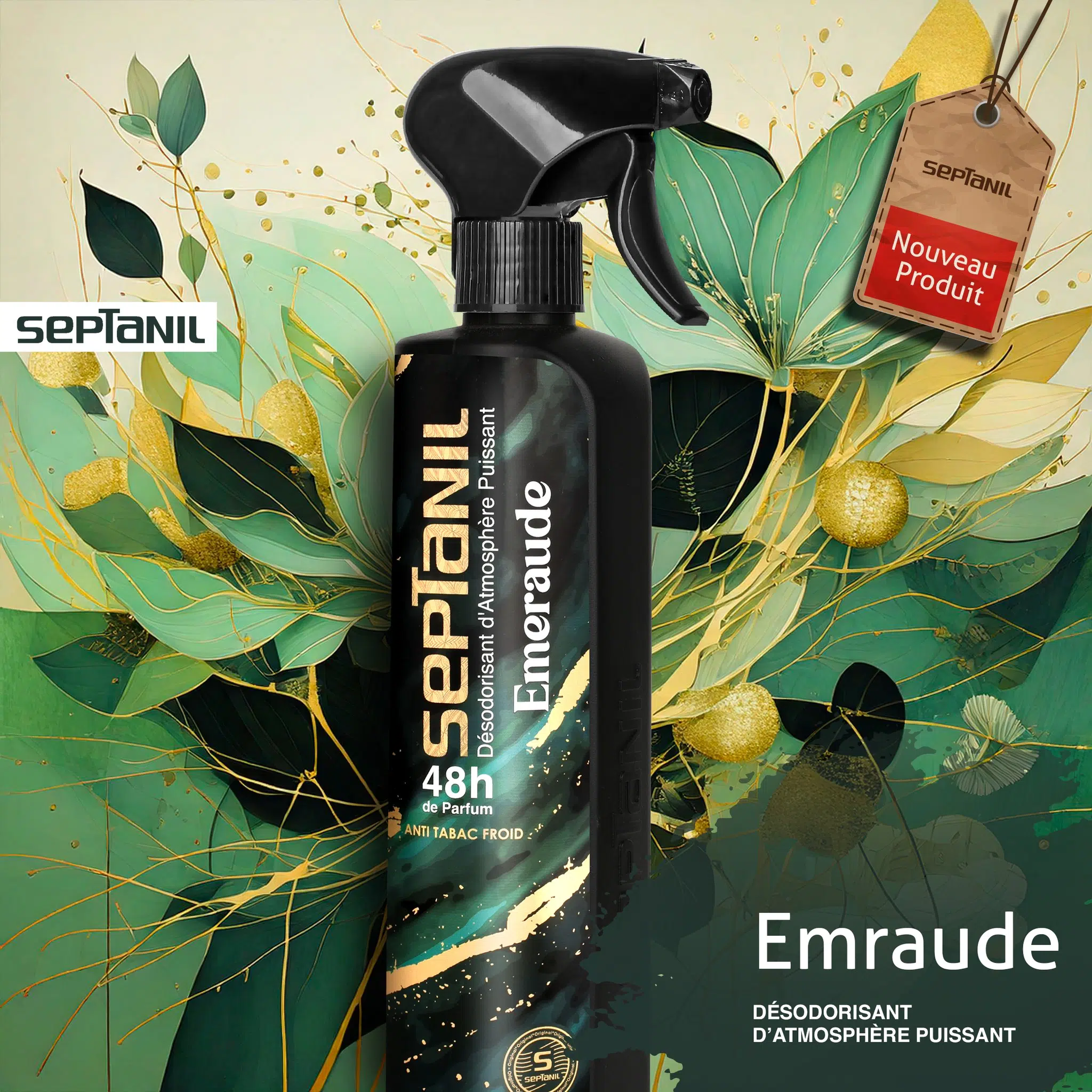 SEPTANIL DESODORISANT D'ATMOSPHERE PUISSANT EMERAUDE 500ML