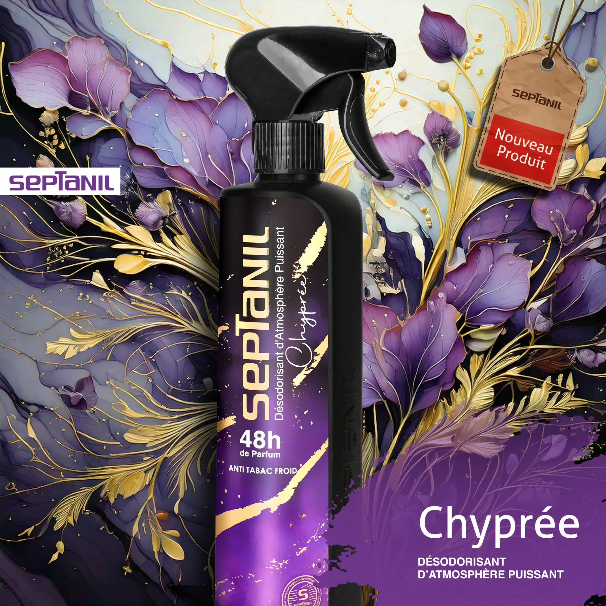 SEPTANIL DESODORISANT D'ATMOSPHERE PUISSANT CHYPREE 500ML