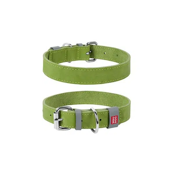 COLLIER CUIR B-METAL  VERT