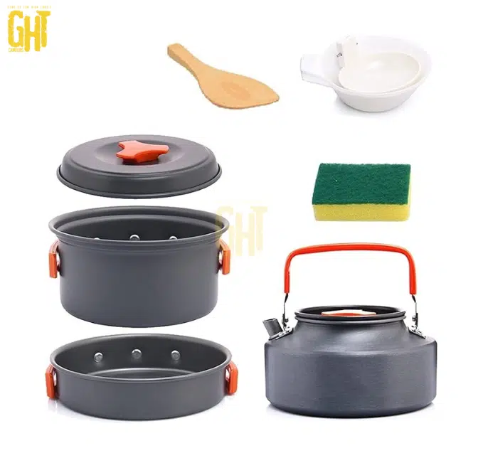 Set de Cuisine Camping 9 pièces avec Sac