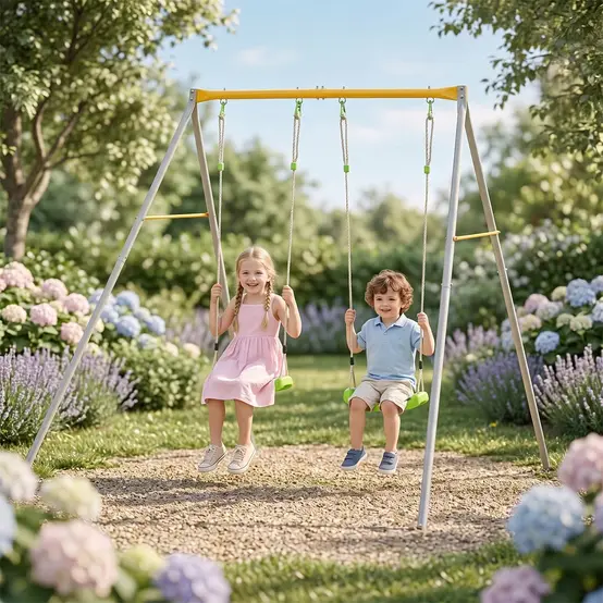 Portique Métal TRIGANO Agility DUETTO 1,90 m - pour 2 Enfants