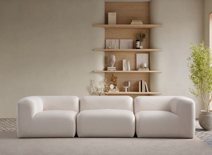Canapé Nuage Blanc Cassé – Velours