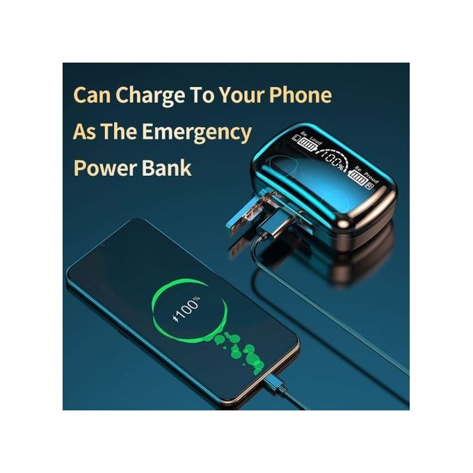 Kit Microphone Earbuds BT 5.3 Tactile - Waterproof - Power Bank - 3500mAh - Noir