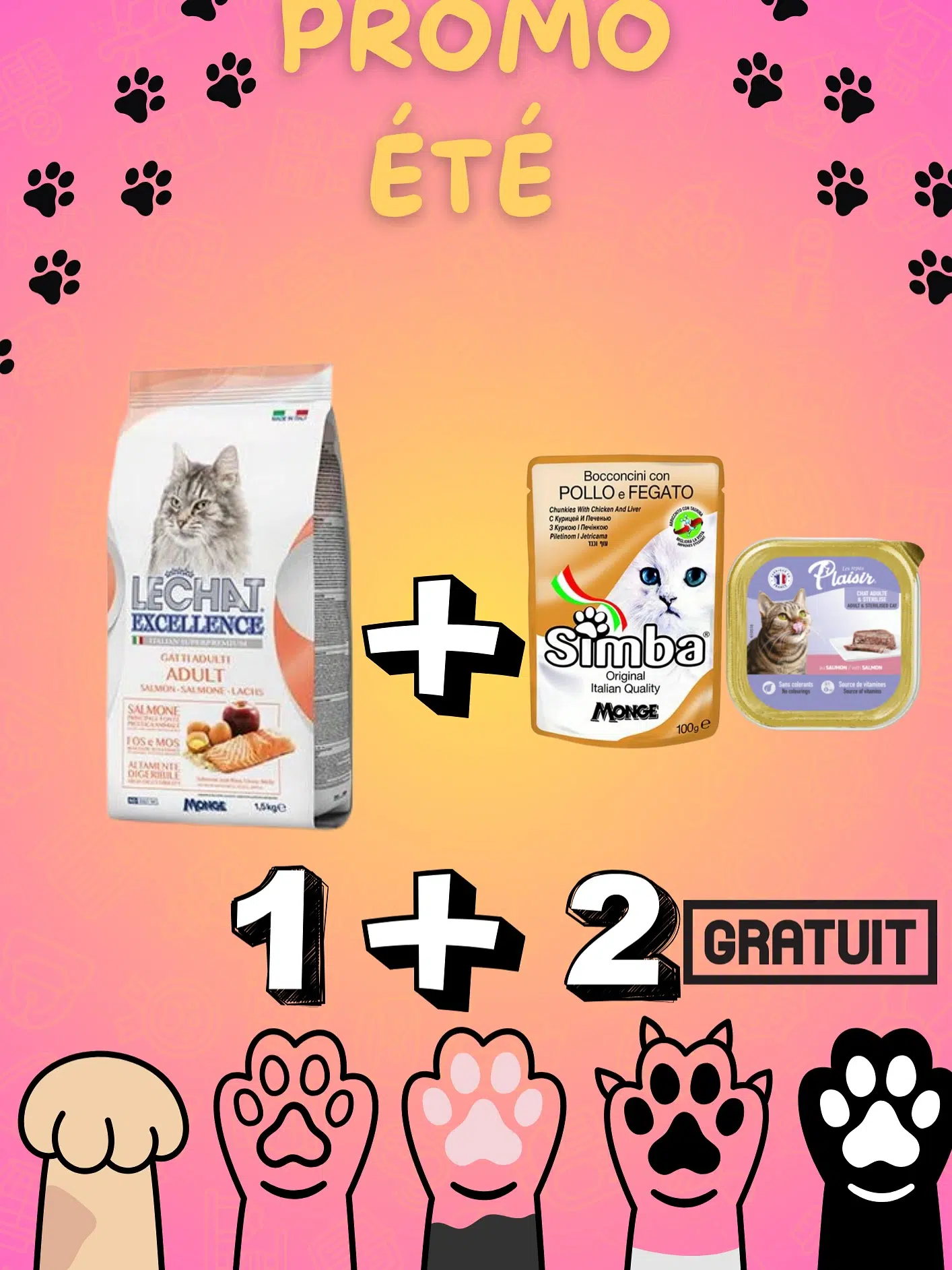 Promo été 1+2 Offert LeChat Excellence 1.5 kg
