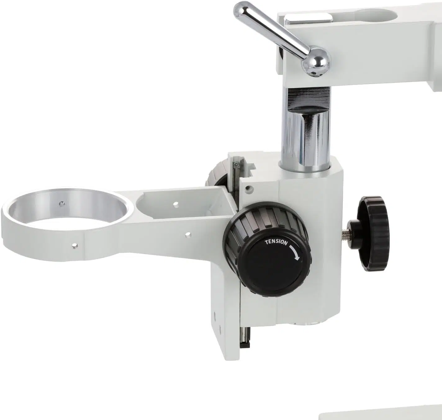 Microscope stéréo trinoculaire sur double bras, port photo, anneau LED 56 lampes