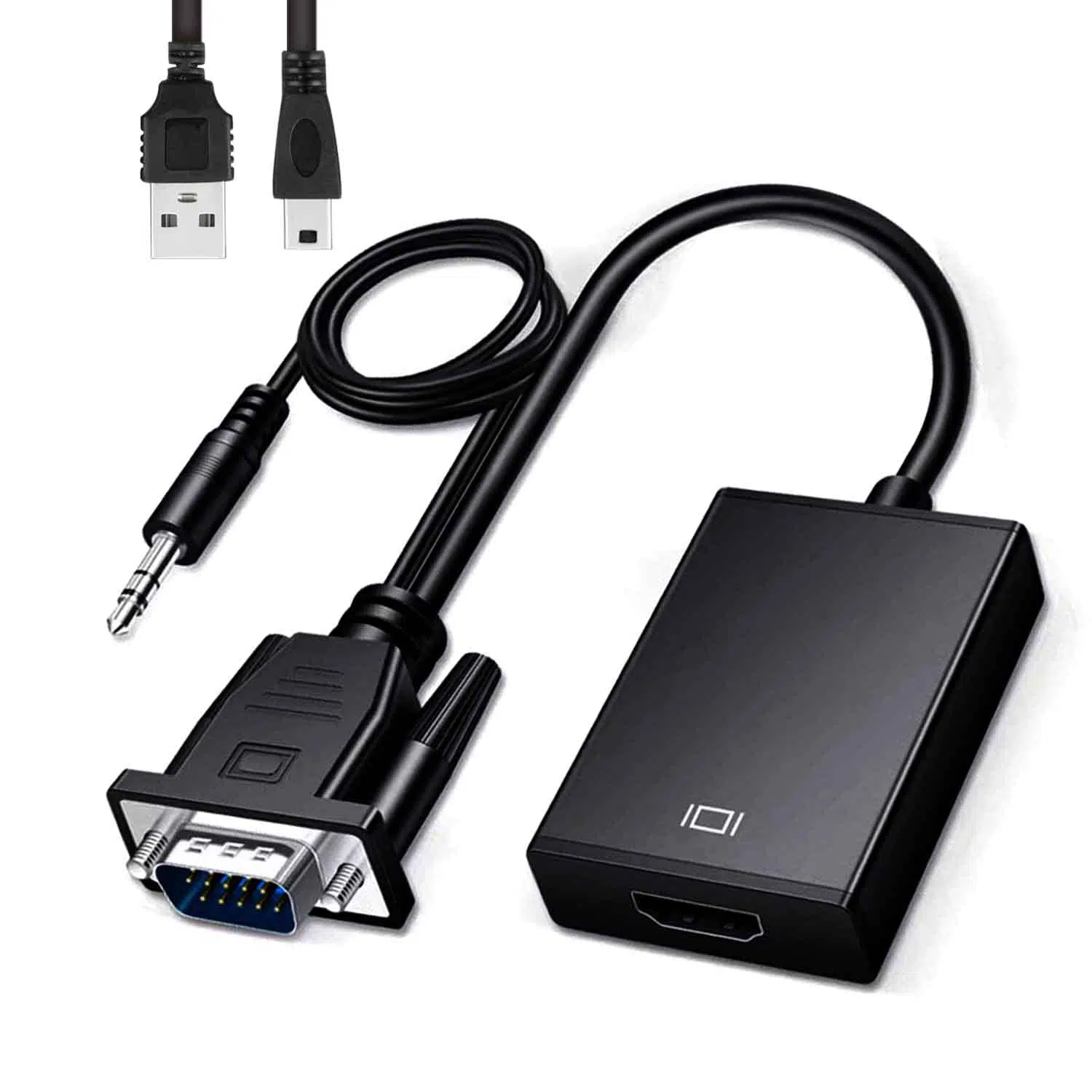 Adaptateur Vga Vers Hdmi Avec audio - Noir