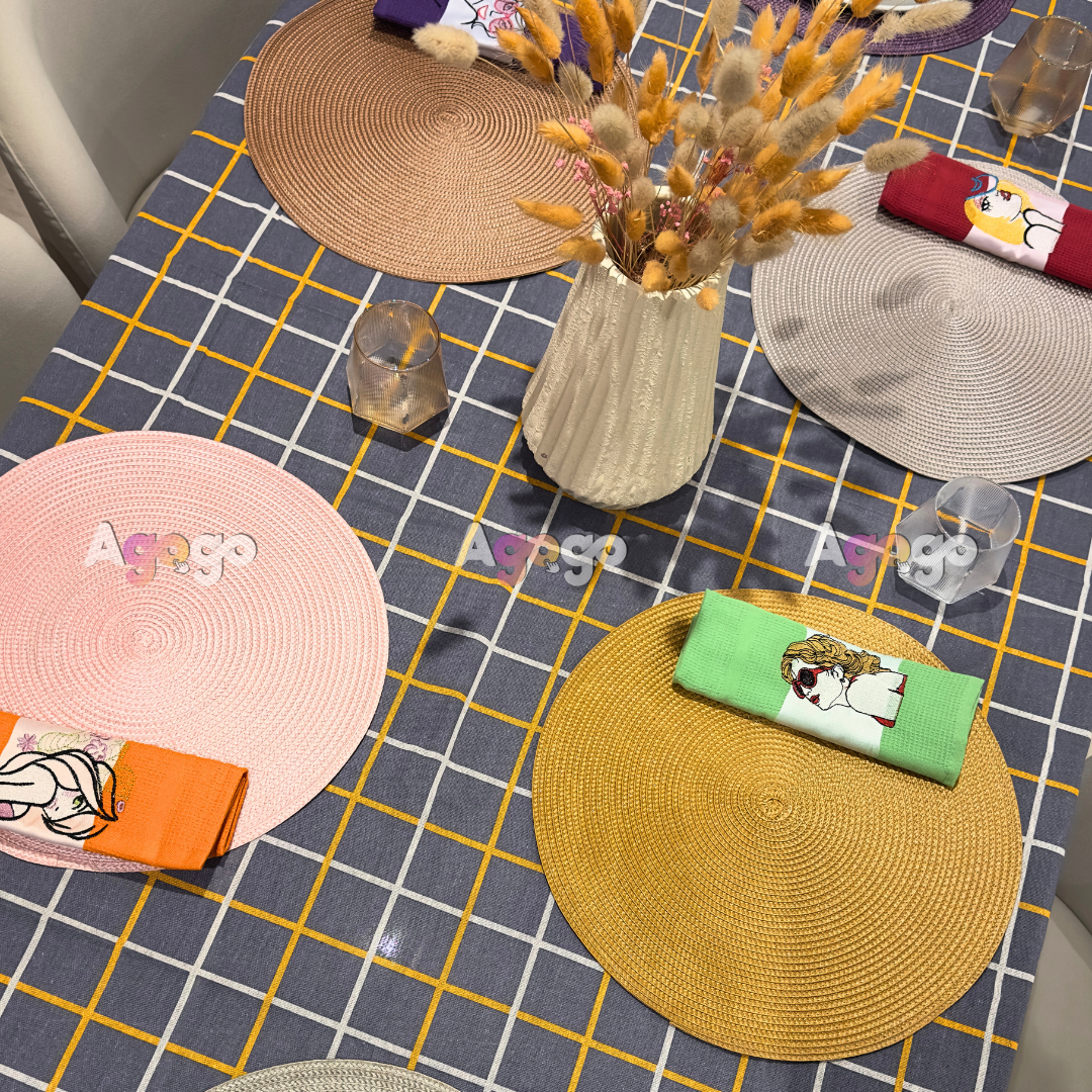 Lot de 6 set de table rond coloré 38 Cm