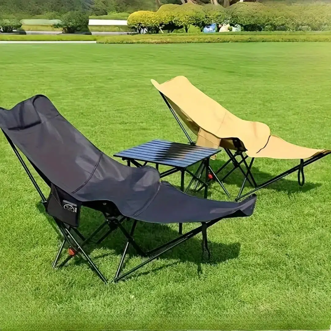 Chaise de Camping Inclinable avec Repose-Pieds