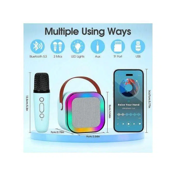 Haut-Parleur Karaoké Bluetooth Avec Microphone Sans Fil