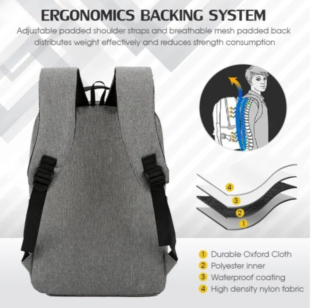 Pack 3 piéces Sac à dos + USB laptop Backpack