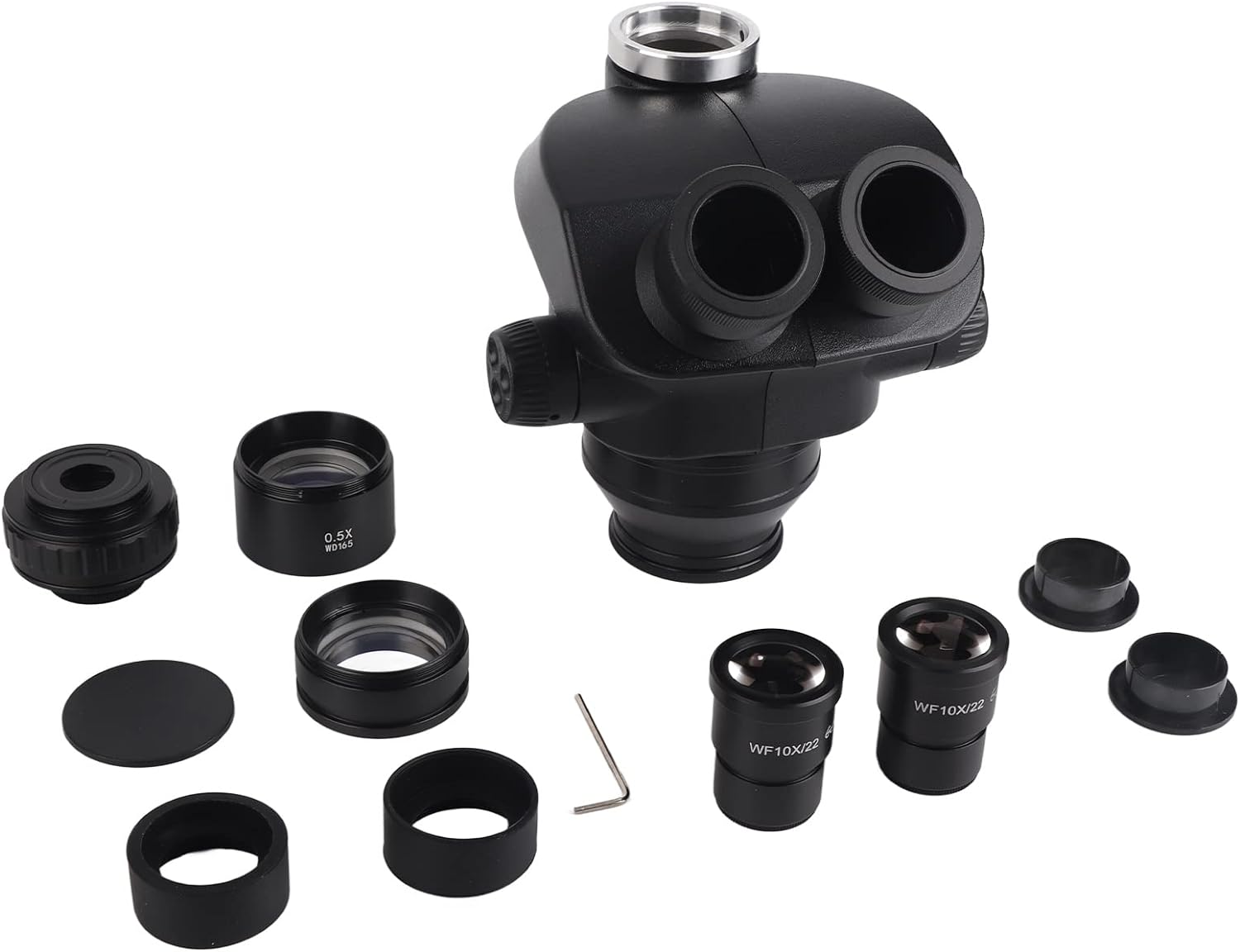 Microscope Trinoculaire 7-200x avec Zoom Continu et Oculaire WF10X/22mm - Idéal pour Soudure de Téléphones et PCB