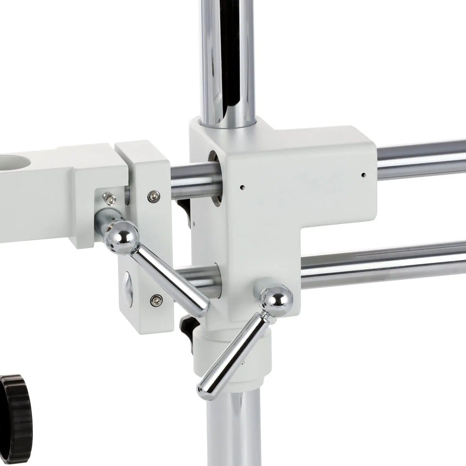Microscope stéréo trinoculaire sur double bras, port photo, anneau LED 56 lampes